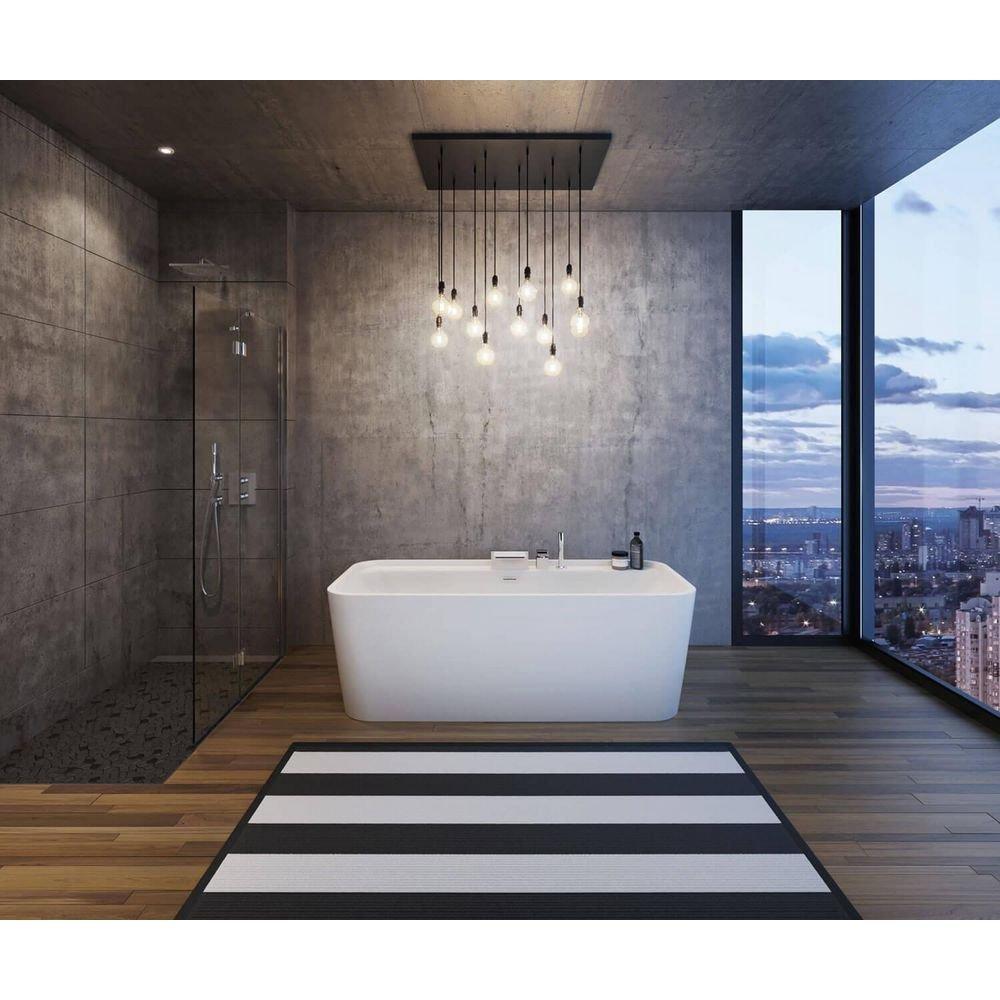 MAAX White 67 x 31 in. Freestanding Bathtub with Rear Center Drain 