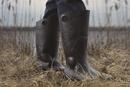 Dunlop Black PVC Knee Boot with Plain Toe in Black 