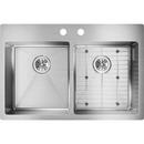 Elkay Polished Satin 33 x 22 in. 2-Hole Stainless Steel Double Bowl Dual Mount Kitchen Sink 