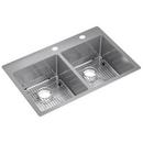 Elkay Polished Satin 33 x 22 in. 2-Hole Stainless Steel Double Bowl Dual Mount Kitchen Sink 