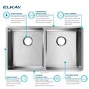Elkay Polished Satin 31-1/2 x 18-1/2 in. No Hole Stainless Steel Double Bowl Undermount Kitchen Sink 