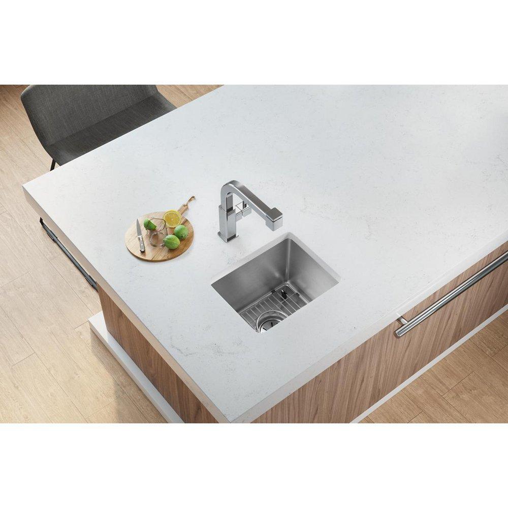 Elkay Polished Satin 15 x 15 in. Dual Mount Stainless Steel Bar Sink in Polished Satin 