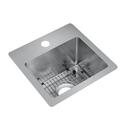 15 x 15 in. Drop-in and Undermount Stainless Steel Bar Sink in Polished Satin