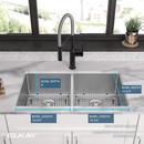 Elkay Polished Satin 33 x 22 in. 1 Hole Stainless Steel Double Bowl Dual Mount Kitchen Sink 