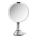8 x 18-1/10 in. Freestanding 5X Magnifying Mirror with Motion Sensor and Rechargeable Battery in Stainless Steel