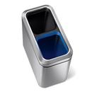 20 L Fingerprint Proof Slim Open Recycler in Brushed Stainless Steel