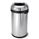60 L Heavy Gauge Bullet Round Open Top Commercial Trash Can in Brushed Stainless Steel