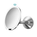 8 x 9-1/10 in. Wall Mount LED Lighted Sensor Activated Rechargeable Vanity Makeup Mirror in Brushed Steel