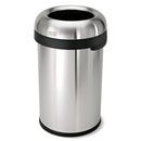 Simplehuman Brushed Stainless Steel 80 L Heavy Gauge Bullet Round Open Top Commercial Trash Can 