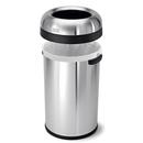 Simplehuman Brushed Stainless Steel 80 L Heavy Gauge Bullet Round Open Top Commercial Trash Can 