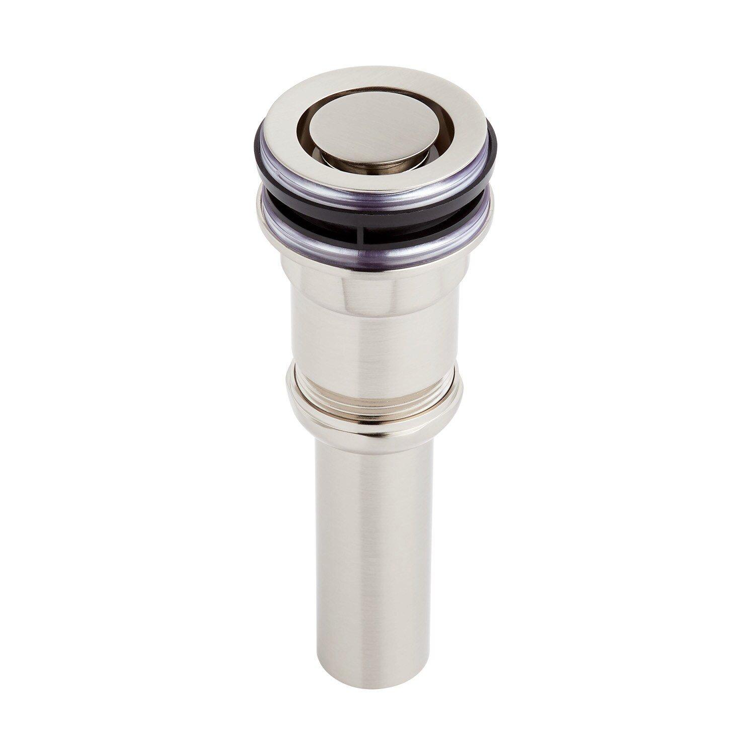 Signature Hardware Brushed Nickel Pop Down Lavatory Drain and Overflow 