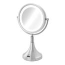 8-1/2 x 16 in. Top Mount Rechargeable LED Lighted 8X Magnifying Mirror with Sensor in Nickel