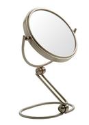 5-1/2 x 7-1/2 in. Folding Travel Freestanding 10X Magnifying Mirror with Black Travel Pouch in Nickel