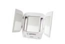 Euro Fluorescent Lighted Freestanding 8X Makeup Magnifying Mirror in White