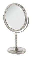 9 x 21-1/2 in. Lighted Freestanding Table Top 5X Magnifying Mirror in Nickel