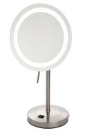 8-1/2 x 17 in. LED Lighted Freestanding Table Top 8X Magnifying Mirror in Nickel