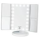 11-1/4 in. LED Lighted Tri-Fold 10X Magnifying Mirror in White