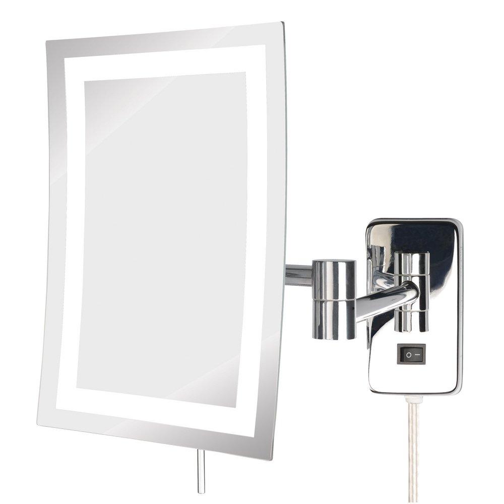 Jerdon Style Polished Chrome 6-1/2 x 9 in. Wall Mount LED Lighted 5X Magnifying Mirror 