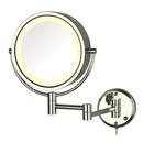 8 in. Halogen Lighted Wall Mount Direct Wired 5X Magnifying Mirror Wall Kit in Polished Chrome