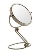 5-1/2 x 15 in. Folding Travel Freestanding 7X Magnifying Mirror with Black Travel Pouch in Nickel
