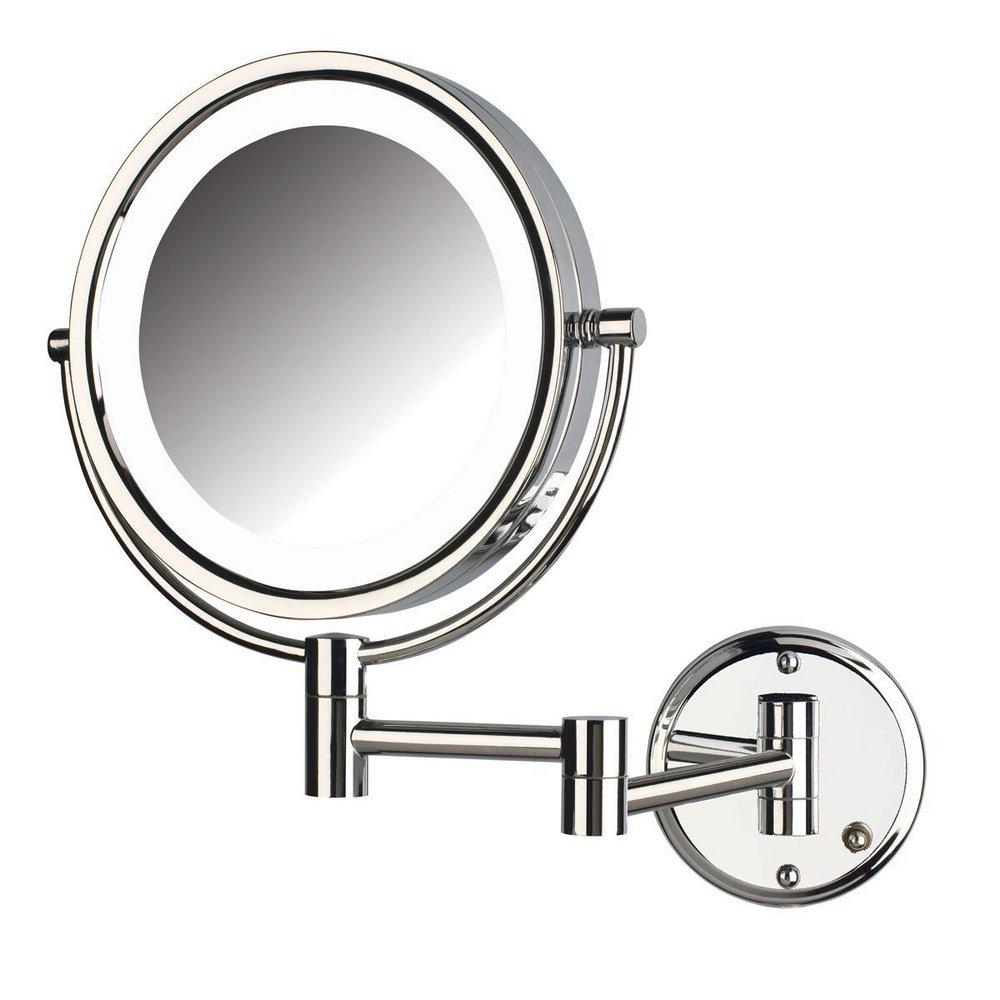 Jerdon Style Polished Chrome 8-1/2 x 14 in. LED Lighted Wall Mount Direct Wired 8X Magnifying Mirror 
