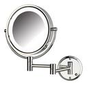 8-1/2 x 14 in. LED Lighted Wall Mount Direct Wired 8X Magnifying Mirror in Polished Chrome