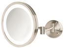 9-1/2 x 16 in. LED Lighted Wall Mount 5X Magnifying Mirror in Nickel