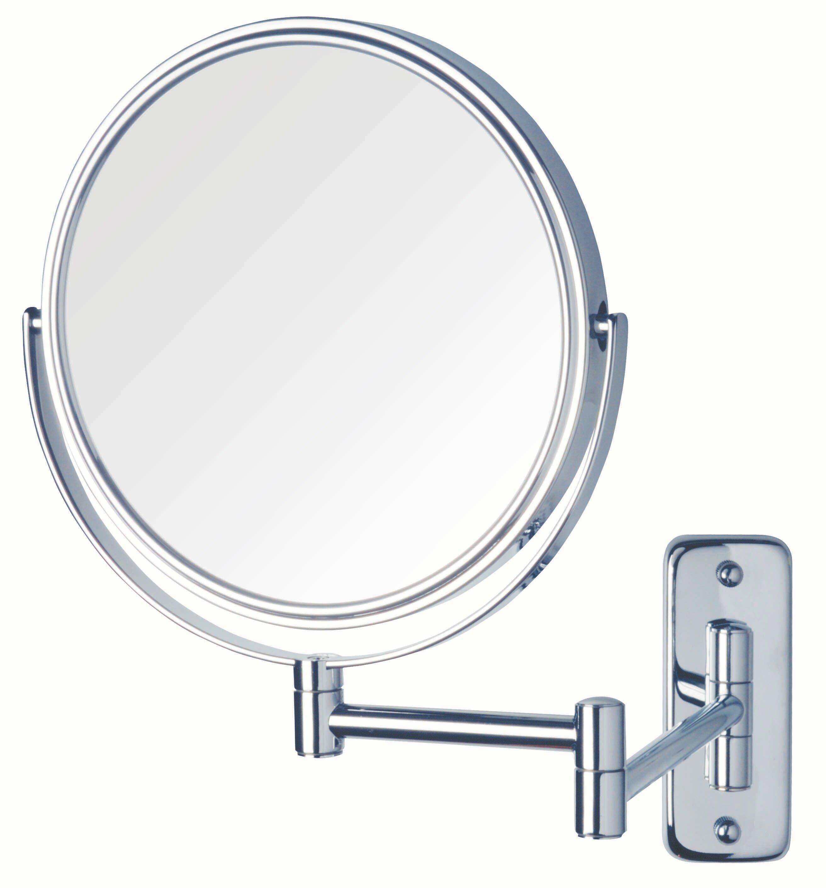Jerdon Style Polished Chrome 8 x 12 in. Lighted Wall Mount Double Arm 5X Magnifying Mirror 