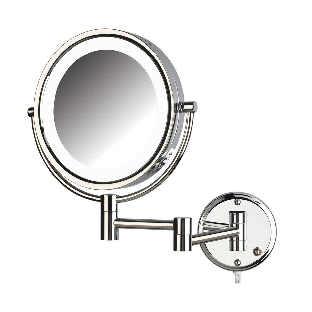 Jerdon Style Polished Chrome 8-1/2 in. LED Lighted Wall Mount 8X Magnifying Mirror 