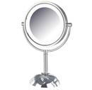 8-1/2 x 16 in. LED Lighted Freestanding Table Top 8X Magnifying Mirror in Polished Chrome
