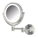 8-1/2 x 14 in. LED Lighted Wall Mount Direct Wired 8X Magnifying Mirror in Nickel