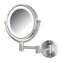 Jerdon Style Nickel 8-1/2 x 14 in. LED Lighted Wall Mount Direct Wired 8X Magnifying Mirror 