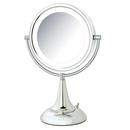 8-1/2 x 15 in. LED Lighted Freestanding Table Top 8X Magnifying Mirror in Polished Chrome