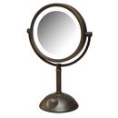 8-1/2 x 16 in. LED Lighted Freestanding Table Top 8X Magnifying Mirror in Bronze