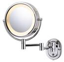 8 x 14 in. Halogen Lighted Wall Mount Double Arm 5X Magnifying Mirror in Polished Chrome