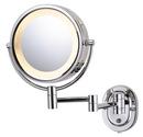 Jerdon Style Polished Chrome 8 x 14 in. Halogen Lighted Wall Mount Double Arm 5X Magnifying Mirror 