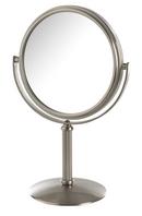 5-1/2 x 9-3/4 in. Freestanding Table Top 5X Magnifying Mirror in Nickel