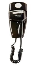 Jerdon Style Black Wall Mount 2-Speed 2-Heat Setting Hair Dryer in Black