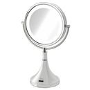 8-1/2 x 16 in. Top Mount Rechargeable LED Lighted 8X Magnifying Mirror with Sensor in Polished Chrome