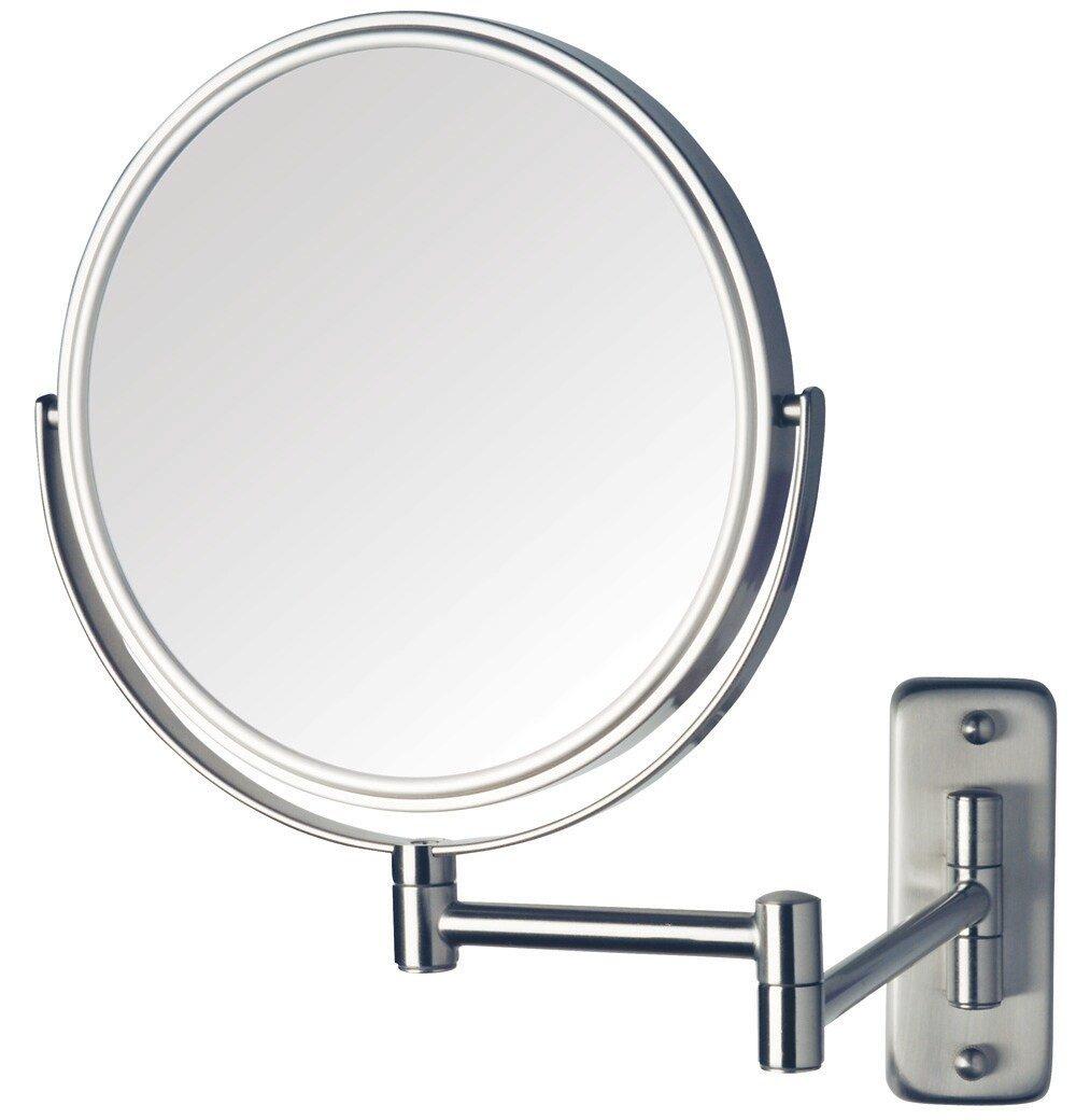 Jerdon Style Nickel 8 x 12 in. Wall Mount Double Arm 8X Magnifying Mirror 