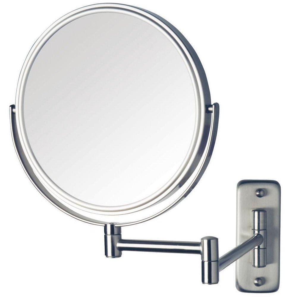 Jerdon Style Nickel 8 x 12 in. Wall Mount Double Arm 8X Magnifying Mirror 