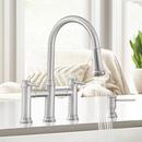 BLANCO PVD Steel Bridge Two Handle Pull Down Kitchen Faucet 