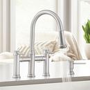 BLANCO PVD Steel Bridge Two Handle Pull Down Kitchen Faucet 