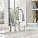 BLANCO PVD Steel Bridge Two Handle Pull Down Kitchen Faucet 