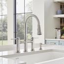 BLANCO PVD Steel Bridge Two Handle Pull Down Kitchen Faucet 