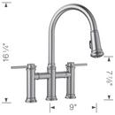 BLANCO PVD Steel Bridge Two Handle Pull Down Kitchen Faucet 