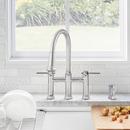 BLANCO Chrome Two Handle Bridge Pull Down Kitchen Faucet 
