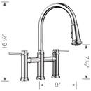BLANCO Chrome Two Handle Bridge Pull Down Kitchen Faucet 