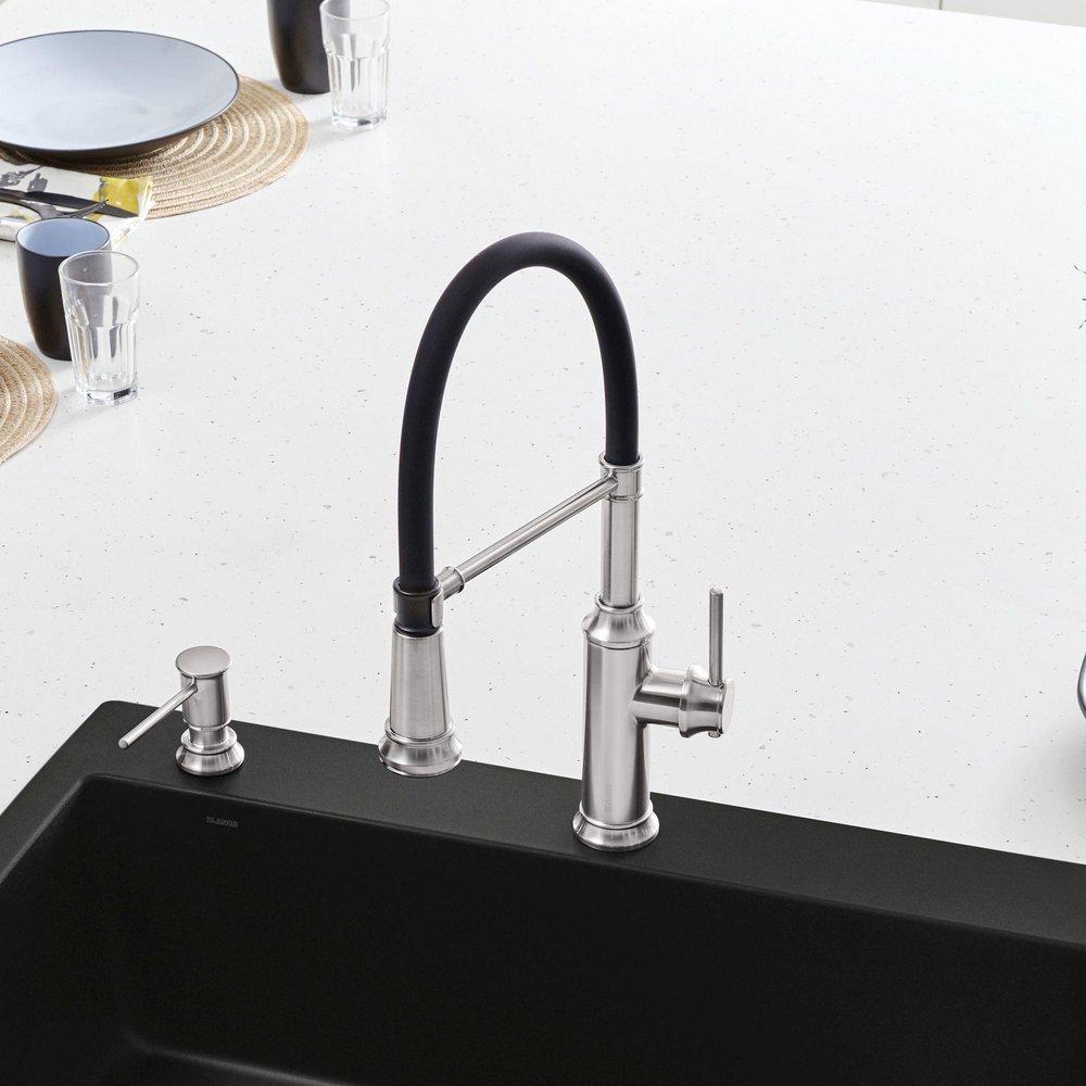 BLANCO PVD Steel Single Handle Pull Down Kitchen Faucet 