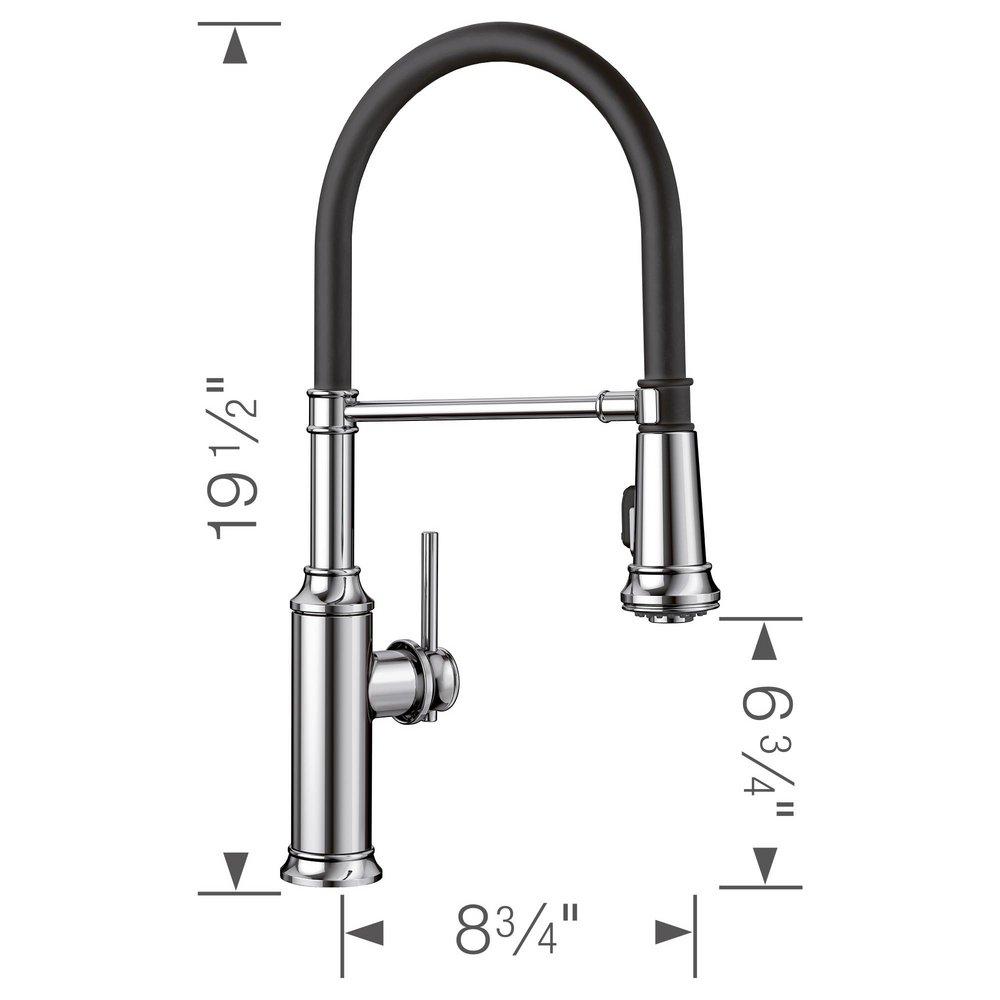 BLANCO Chrome Single Handle Pull Down Kitchen Faucet 